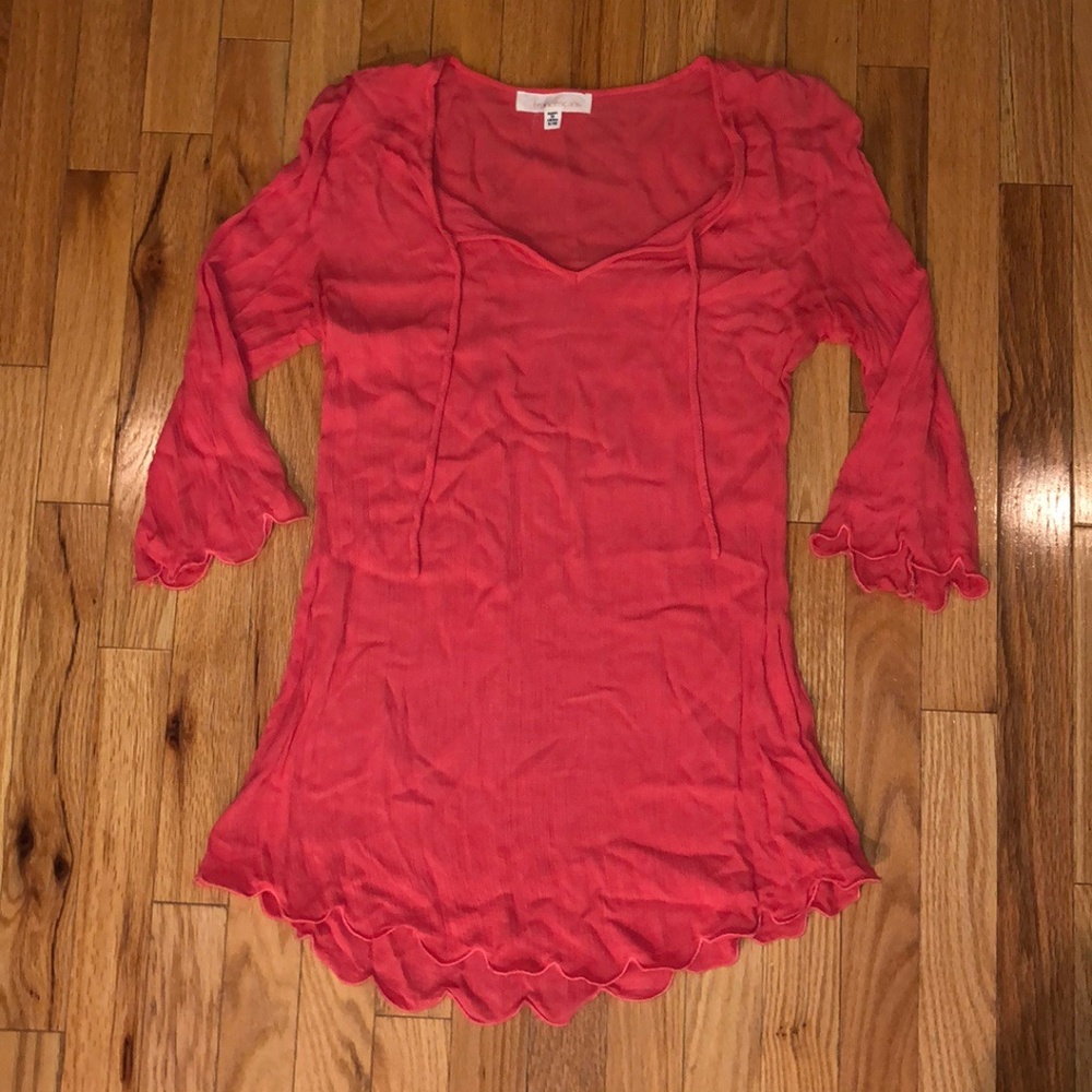 Francesca's Pink Scallop Bathing Suit Cover